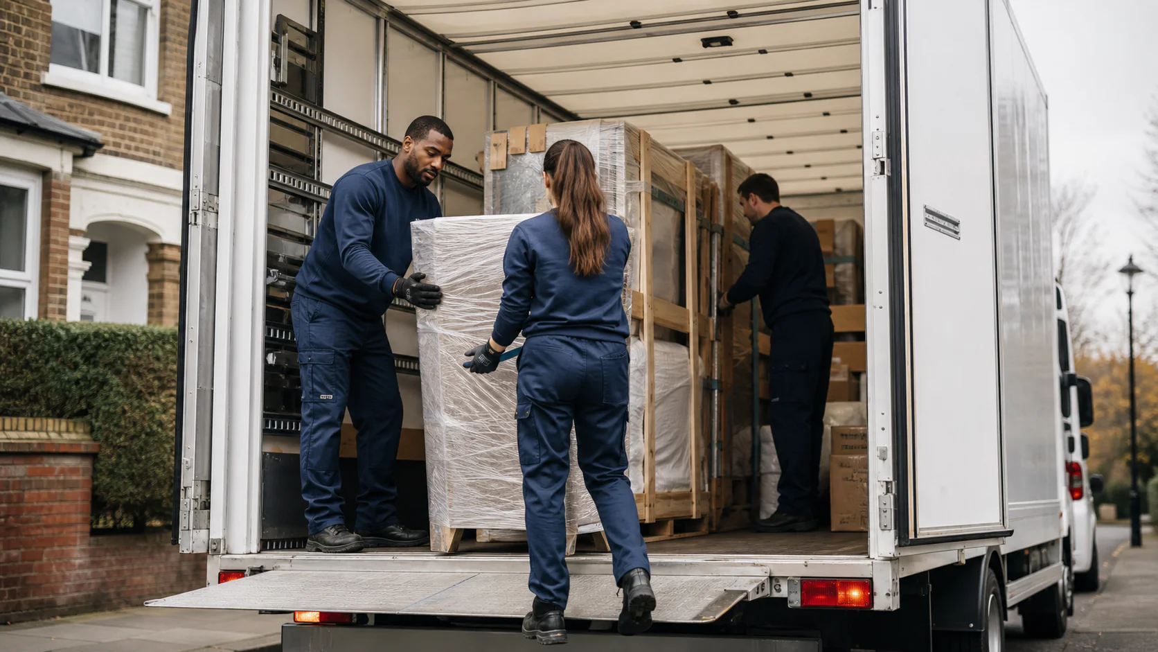 Removals Nationwide van loaded for a European and international removal