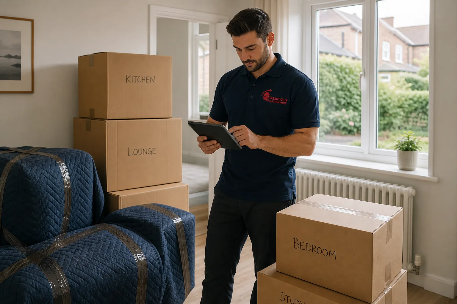 Removals Nationwide packing a fragile item for single item delivery in London